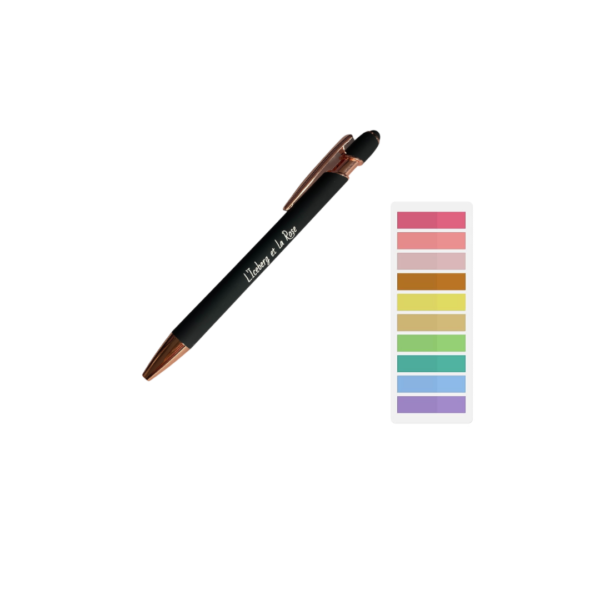2 stylos, 1 magnet de la trilogie et 200 marque-pages adhésifs pour livre